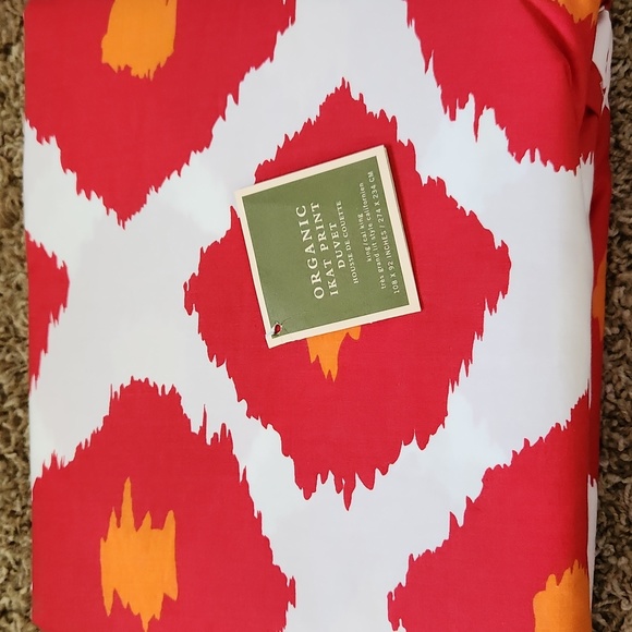 Organic ikat print duvet California king size